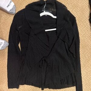 White House Black Market Black Textured Cardigan